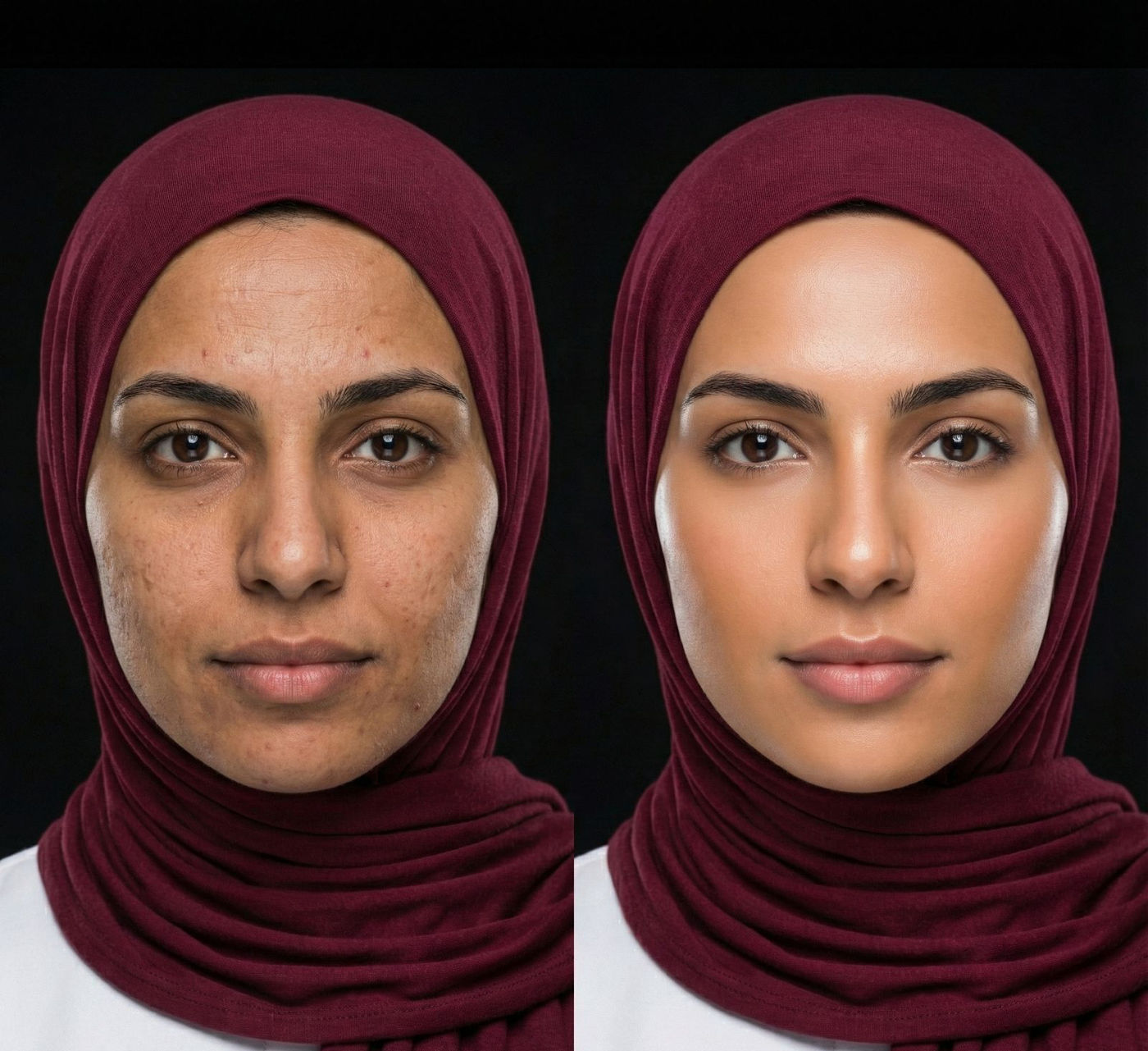 Before and after comparison