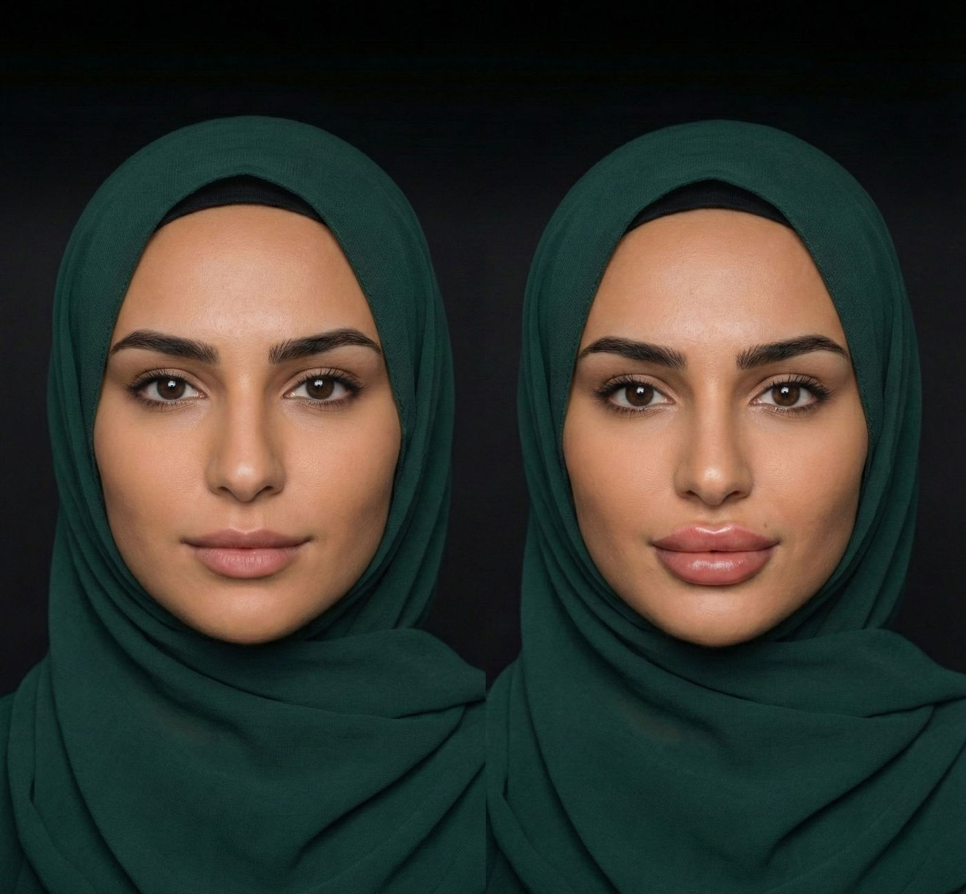 Before and after comparison